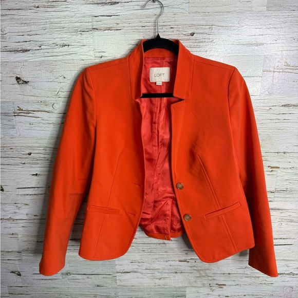 LOFT orange blazer size 2P - Picture 1 of 5